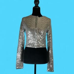 Good american by khloe kardashian sequin cropped jacket